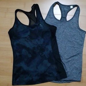 Two Adidas workout tank tops